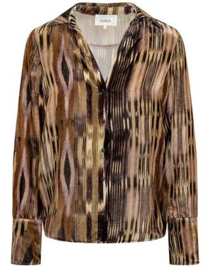 Ba&sh Ba&Sh Ba&Sh Velvet Shirt With Geometric Print - Brown