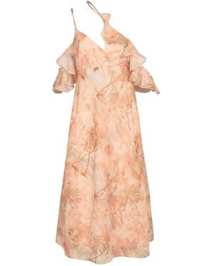 Zimmermann Illuminate Flutter Printed Dress - Pink