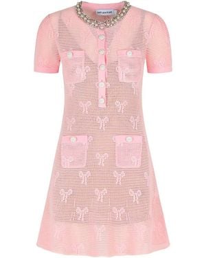 Self-Portrait Cotton Dress - Pink