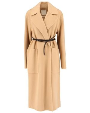 Sportmax Virgin Wool Dressing Gown Coat - Natural
