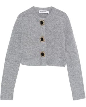 Self-Portrait Grey Wool Cardigan