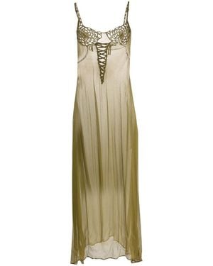 Isa Boulder Lacework Crepe Long Dress Clothing - Green