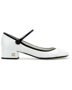 Miu Miu Leather Pumps - White