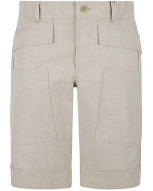 Burberry Grain De Poudre Wool Bermuda Shorts - Blue