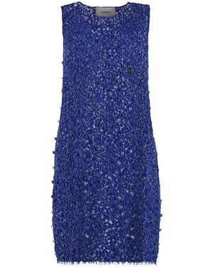 Coperni Floral Lace Dress - Blue