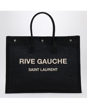 Saint Laurent Rive Gauche Canvas Tote Bag - Black