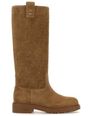 Fendi Suede Boots - Brown