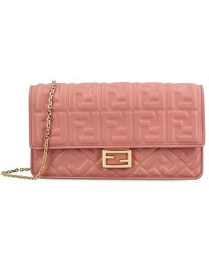 Fendi "Baguette" Wallet On Chain - Pink