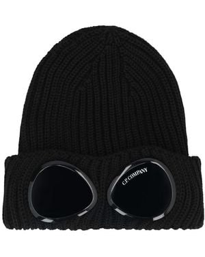 C.P. Company Ribbed Wool Beanie - Black
