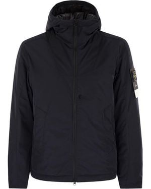 Stone Island Padded Jacket With Hood And Drip-Proof - Blue