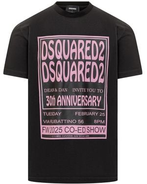 DSquared² T-Shirt With 30Th Anniversary Print - Black