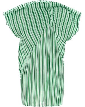 Issey Miyake 'Generic Stripes (Machine Pleats) Top - Green