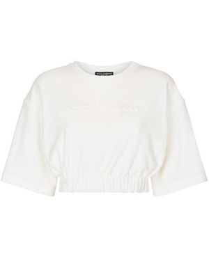 Dolce & Gabbana Logo Chenille Top - White