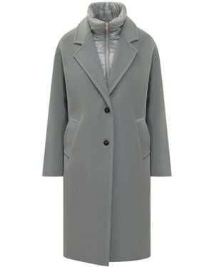 Herno Gray Coat With Padded Vest Inside