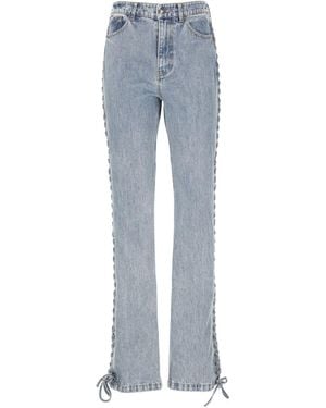 ROTATE BIRGER CHRISTENSEN Laced Straight Leg Denim Jeans - Blue