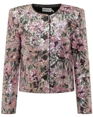 Self-Portrait Jacket With Sequin Embroidery - Multicolour