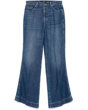 7 For All Mankind Flared Leg Denim Jeans - Blue