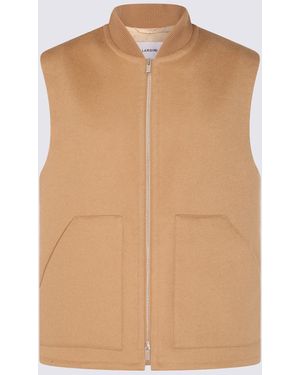 Lardini Camel Wool Casual Jacket - Natural