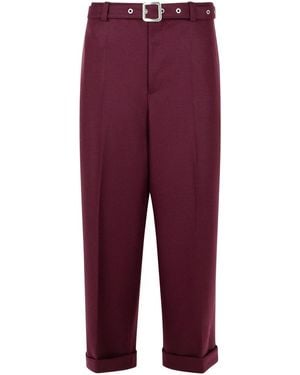 Jil Sander Wine Wool Pants - Purple