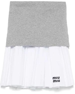 Miu Miu Gonne Jersey+Popeline - Gray