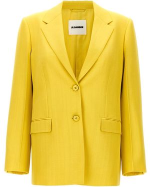 Jil Sander Tailored Single-Breasted Blazer With Peak Lapels - Yellow