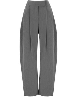 Pinko Viscose Blend Straight Leg Trousers - Grey