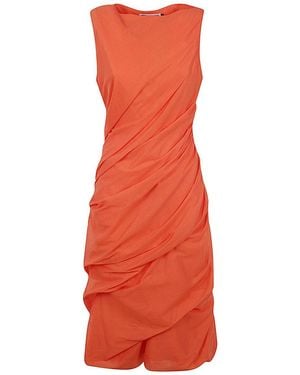 Issey Miyake Twining Midi Dress - Orange