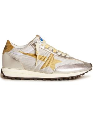 Golden Goose 'Ball Star' Sneakers With Glitter Heel - White