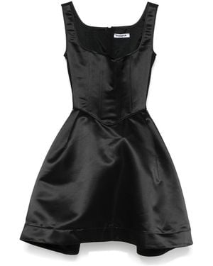 Vivetta Duchess Satin Mini Bustier Dress - Black