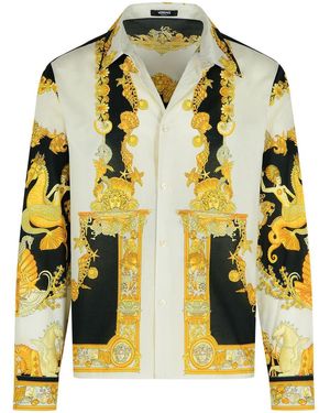 Versace 'Coral Theatre' Ivory Cotton Shirt - Yellow