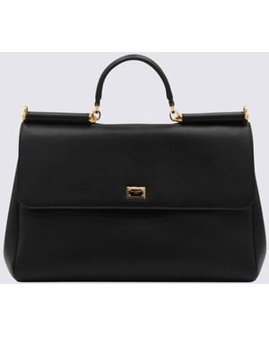 Dolce & Gabbana Leather Top Handle Bag - Black