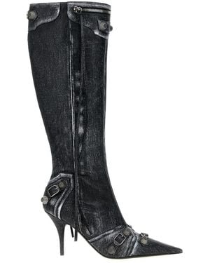 Balenciaga 90Mm Cagole Leather Boots - Black
