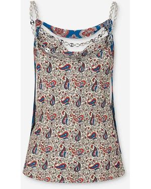 Rabanne Printed Satin Top - Natural