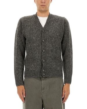 Aspesi Textured Wool Cardigan - Gray