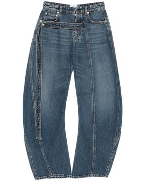 Jean Paul Gaultier Low Waisted Jean With Strap Detail On The Front - Blue