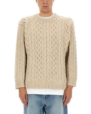 Moschino Pullover With T-Shirt - Natural