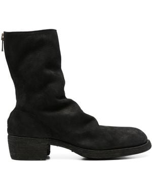 Guidi Back Zip Mid Boot Shoes - Black