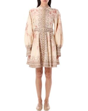 Zimmermann Illuminate Buttoned Mini Dress - Natural