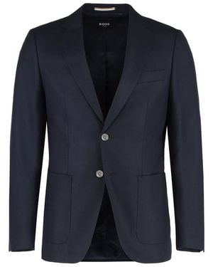 BOSS Single-Breasted Two-Button Jacket - Blue