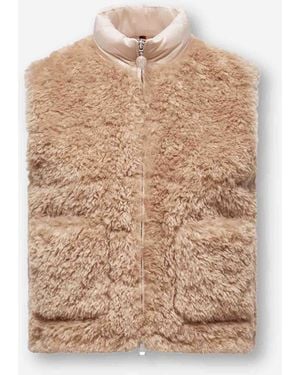 Moncler Planeze Teddy Down Vest - Natural