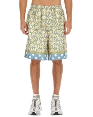 Versace Luxury Silk Shorts - Green