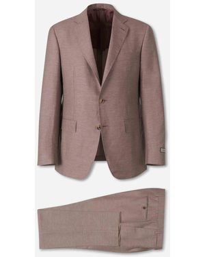 Canali Straight Wool Suit - Brown