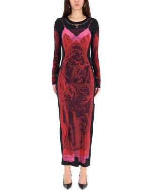 Marine Serre "wet Nuisette" Midi Dress - Red