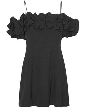 ROTATE BIRGER CHRISTENSEN Mini Dress With Ruffled Trim - Black