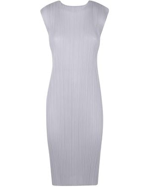 Pleats Please Issey Miyake Basics Sleeveless Mini Dress - White