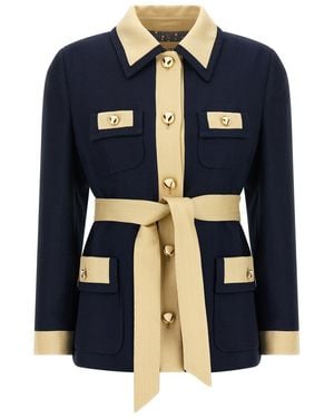 Valentino Garavani Belted Caban - Blue