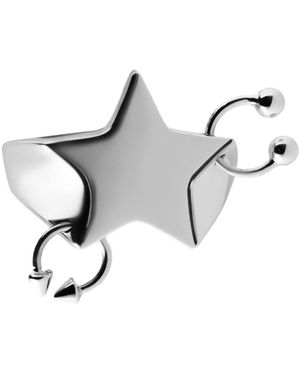 LAG World 'Pierced Star' Metallic Star Shaped Ring - Grey