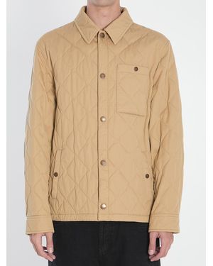 Burberry Quilted Gabardine Jacket - Natural