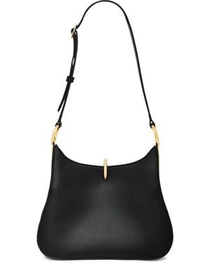 Rabanne Ring Medium Leather Shoulder Bag - Black