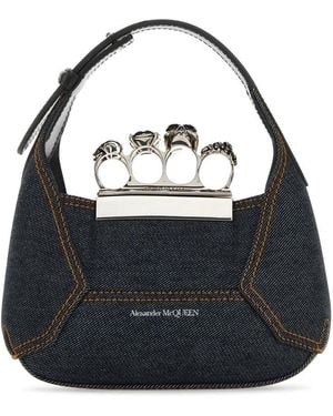 McQueen Jewelled Mini Hobo Bag - Blue